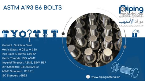 ASTM A193 B6 Bolts And A193 Grade B6 Hex Bolts Stud Threaded Rod