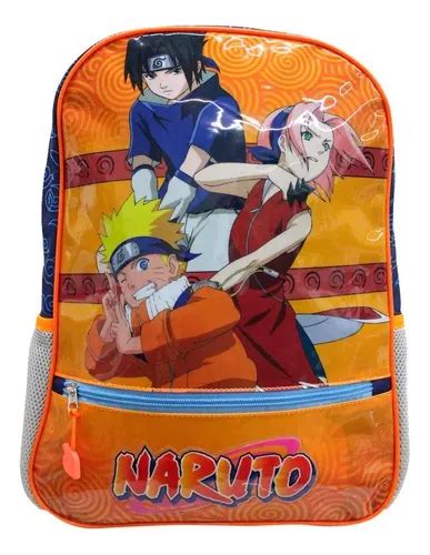 Mochila Escolar Naruto Sasuke Sakura Equipo 7 Azul Y Naranja Envío gratis