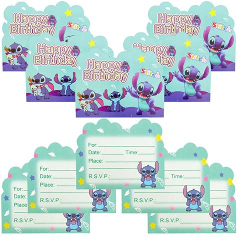 Buy Pcs Lilo Stitch Birthday Invitation Cards Lilo Stitch