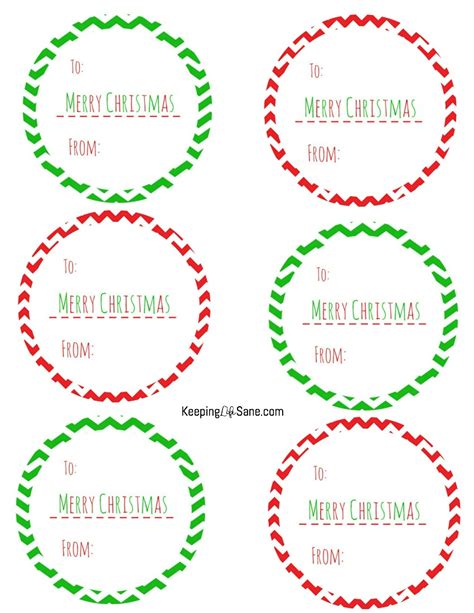 FREE Printable Christmas Gift Tags - Keeping Life Sane