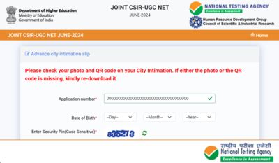 CSIR UGC NET 2024 Exam City Slip Out At Csirnet Ntaonline In Direct