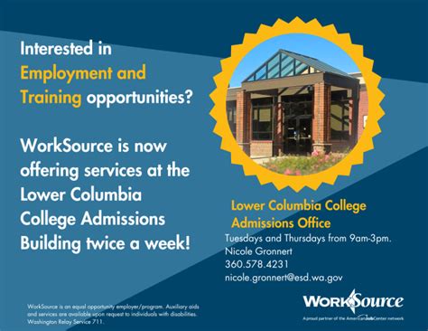 Worksource Is Now In Lower Columbia College Worksource