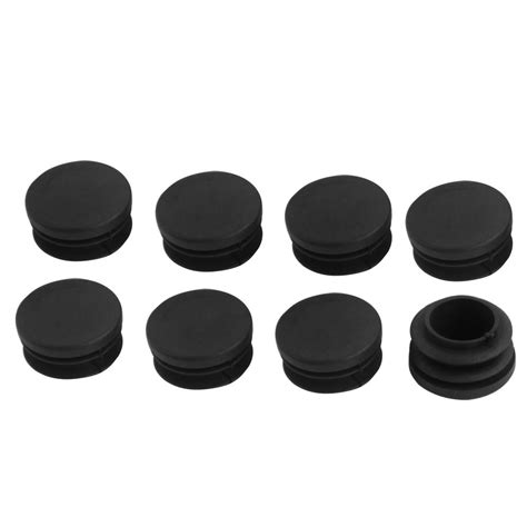 30mm Diameter Plastic Blanking End Caps Round Tube Insert Black 8pcs