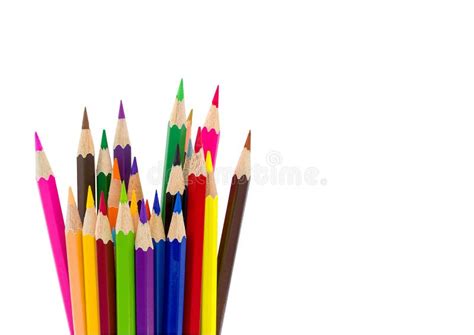 Color Pencils Isolated On White Backgroundclose Up Stock Image Image