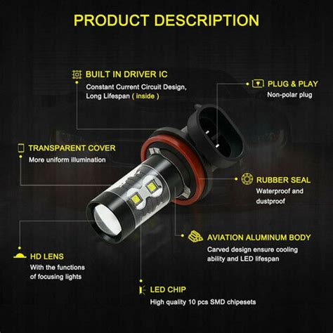 For Jeep Grand Cherokee X Led Headlight Bulbs Hi Low Beam