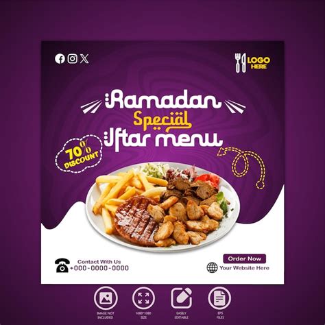 Premium Vector Ramadan Kareem Special Iftar Food Menu Design And