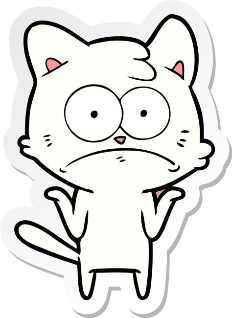 Sticker Of A Cartoon Nervous Cat 8647418 Vector Art At Vecteezy