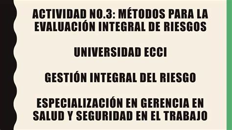 Metodos Para Laevaluacionintegraldelriesgos2 Ppt