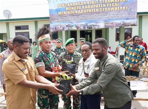 Prajurit Kodam Kasuari Dorong Wujudkan Pegaf Kabupaten Strawberry