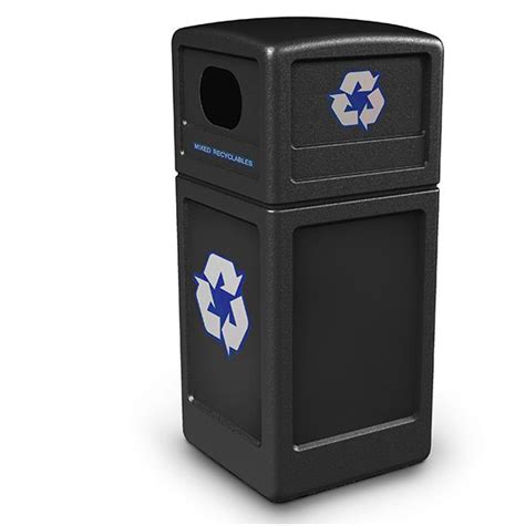 140 Litre Square Recycling Bin With Dome Lid