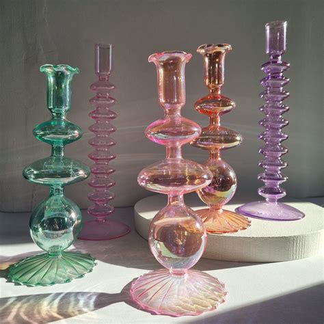 Bubble Kerzenhalter Glas bunt Kugel Design Kerze Leuchter Kerzenständer