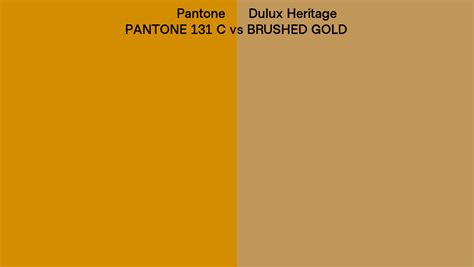 Pantone 131 C Vs Dulux Heritage BRUSHED GOLD Side By Side Comparison