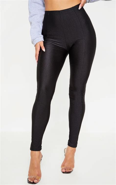 Black Front Seam Disco Legging Prettylittlething