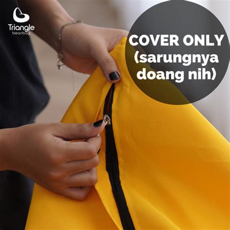 Jual MEDIUM COVER BEAN BAG LUAR DAN DALAM TRIANGLE BEANBAG Hitam