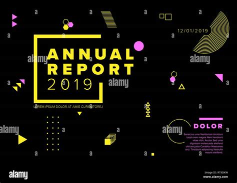 Vector Abstract Annual Report Cover Template With Sample Text And Abstract Geometry Shapes On