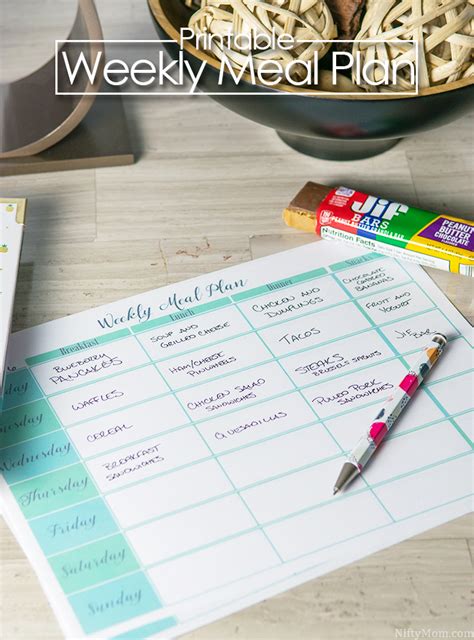 Printable Meal Plan Sheet