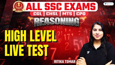 Reasoning High Level Live Test Ssc Exams Ritika Tomar Youtube