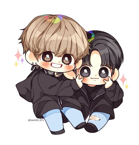 Fan Art Kookmin Bts Chibi Fanart Bts Bts Jimin V