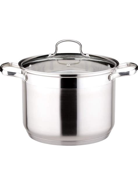 Marmite En Acier Inoxydable Avec Couvercle Le Stock Pot 8 L Strauss