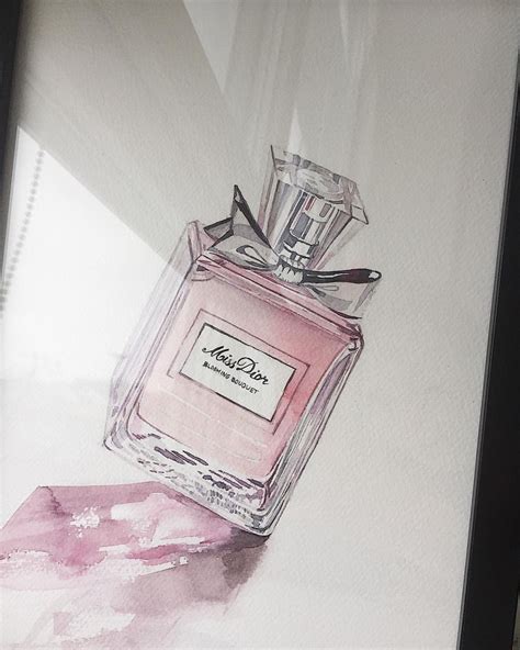 Иллюстрация Духи Miss Dior в стиле живопись, журнальный, книжная
