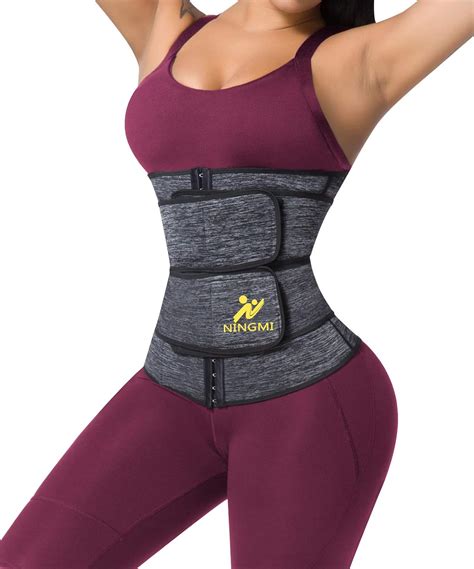 Ningmi Sweat Waist Trainer For Women Workout Weight Loss Corset Sauna Waist Trimmer Cincher