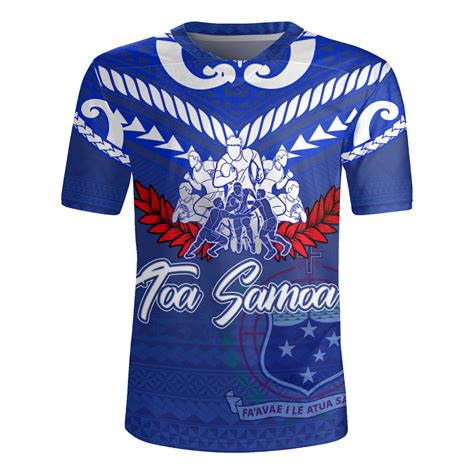 Samoa Custom Personalised Rugby Jersey Toa Samoa Tribal Pattern