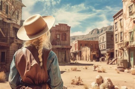 Premium Ai Image Cowboy Wild West Street View Generate Ai