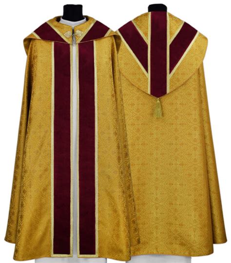 Gold Red Semi Gothic Cope With Stole KY000 AGC16p Vestment Capa Pluvial