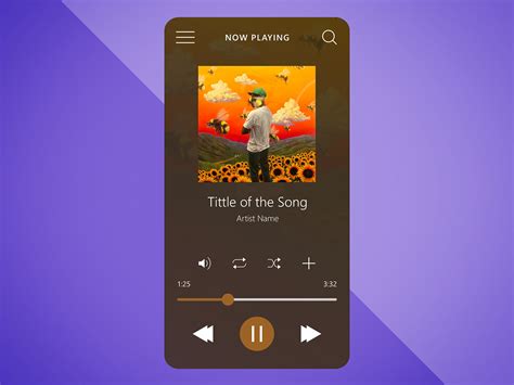 Music Player Interface Free Ui Mockup Illustration Behance