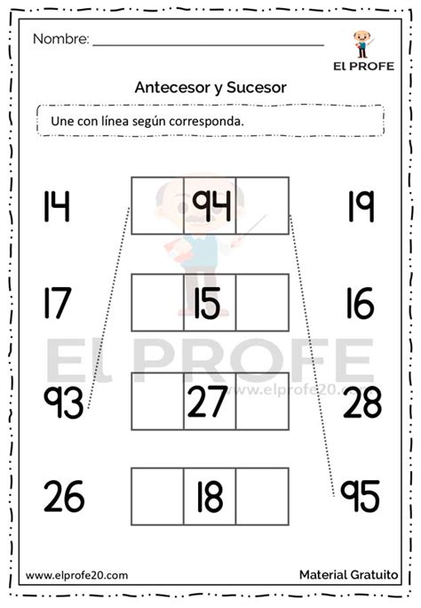 Numero Antecesor Y Sucesor Para Ninos Nbkomputer