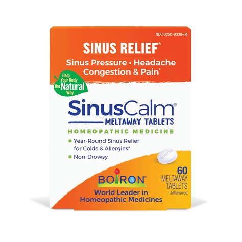 Boiron SinusCalm Tablets, Homeopathic Medicine for Sinus Relief, Sinus ...