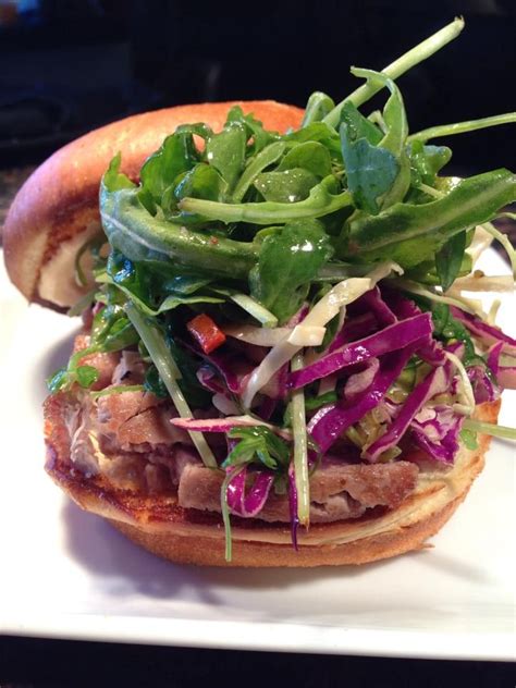 Ahi Tuna Burger With Asian Slaw On A Brioche Bun Olive B S Bistro In