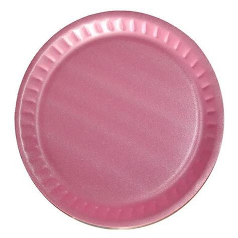 Lightweight And Biodegradable Eco Friendly Round Pink Thermacol Plate