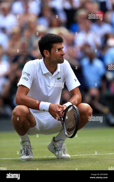 Novak Djokovic Celebrates Defeating Roger Federer Following The Men S