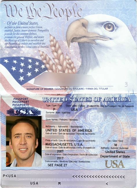 American Passport Inside