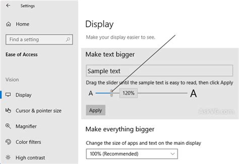 Tip How To Change Text Font Size In Windows 10 Askvg