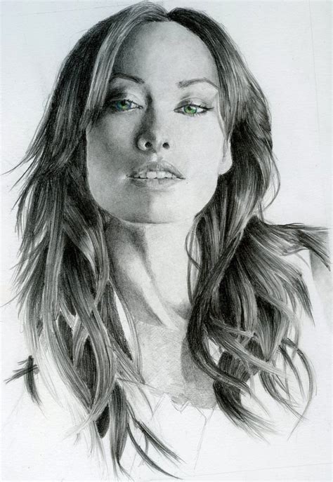 Olivia Wilde Drawing Pencil Sketch Colorful Realistic Art Images