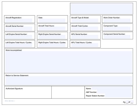 Templates Business Aircraft Records