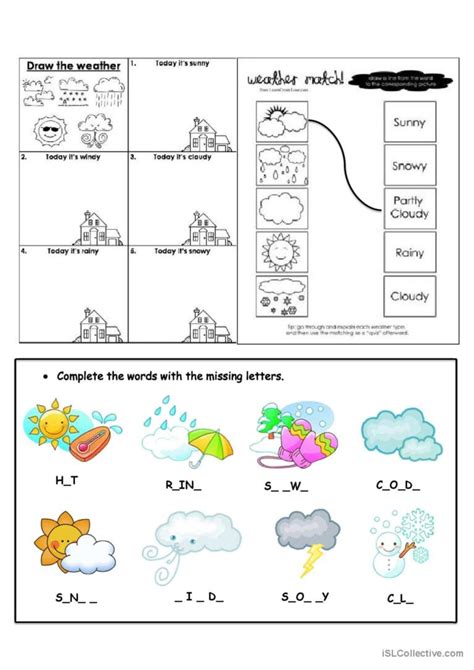 Weather Worksheet Fran Ais Fle Fiches Pedagogiques Pdf Doc The