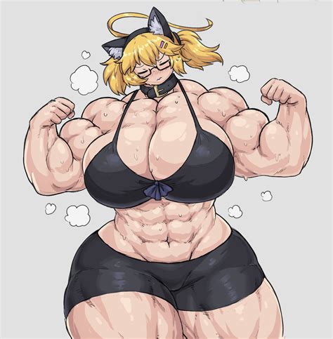 Rule 34 Abs Chocker Glasses Hyper Breasts Muscular Female Original Character Sheepapp 10475671