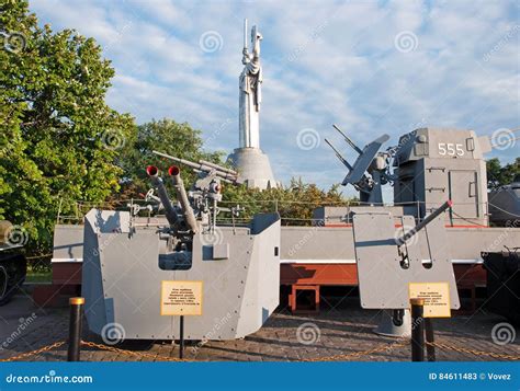 Kiev Armored Boat And Samples Of Weapons Of Military Ships In Wwii