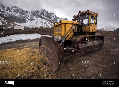 old russian bulldozer in kazbegi Stock Photo - Alamy