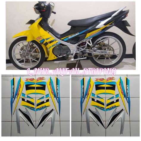 Jual STIKER STRIPING LIS LES POLET BODY MOTOR SUZUKI SATRIA HIU 120 R