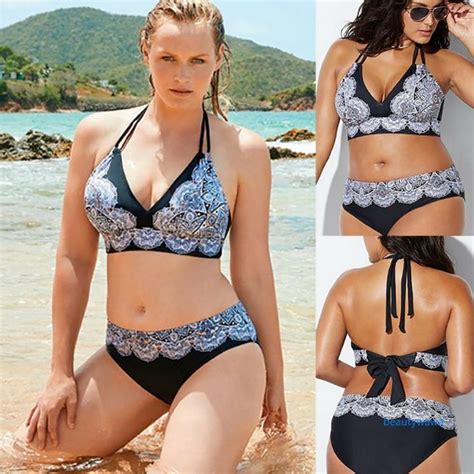 Beachwear For Women Plus Size Floral Bikini Set Padded Push Up