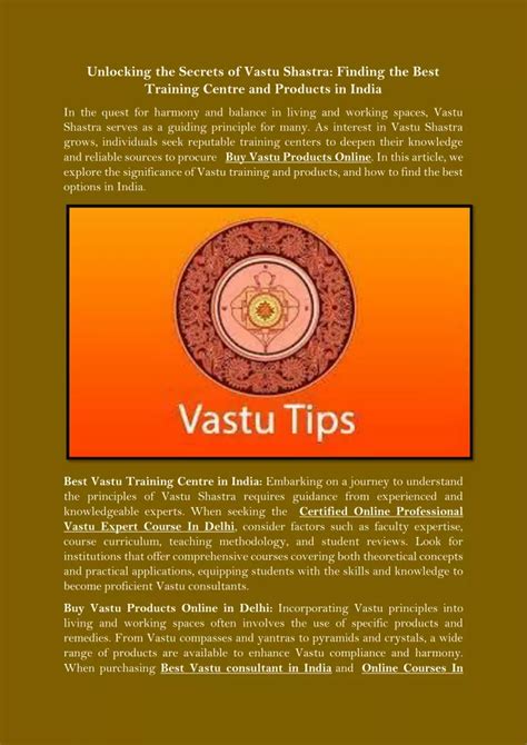 Ppt Unlocking The Secrets Of Vastu Shastra Finding The Best Training