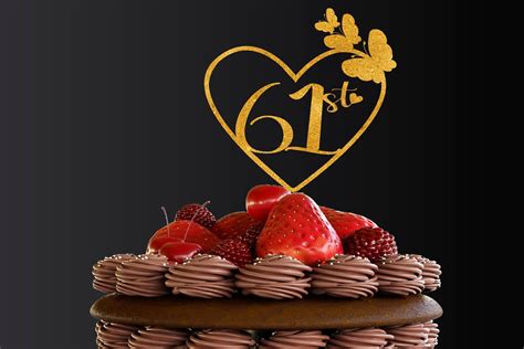 61st Happy Birthday SVG, Cake Topper SVG Graphic by Rizwana Khan ...