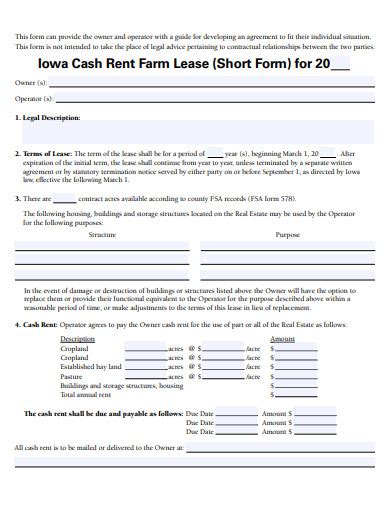 Farm Lease Agreement 10 Examples Format Pdf