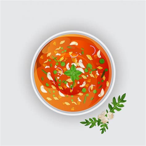 Premium Vector Tomato Soup On White Background