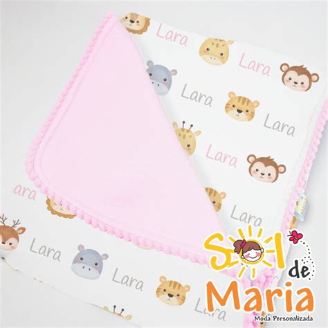 Manta personalizada para bebê Bichinhos da Floresta Elo7