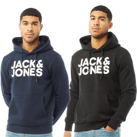 Buy JACK AND JONES Mens Corp Logo Two Pack Sweat Hoodies Black/Navy